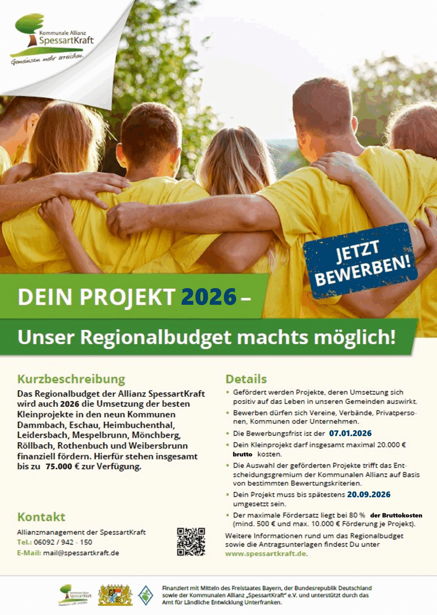 Regionalbudget 2026 – Förderaufruf gestartet